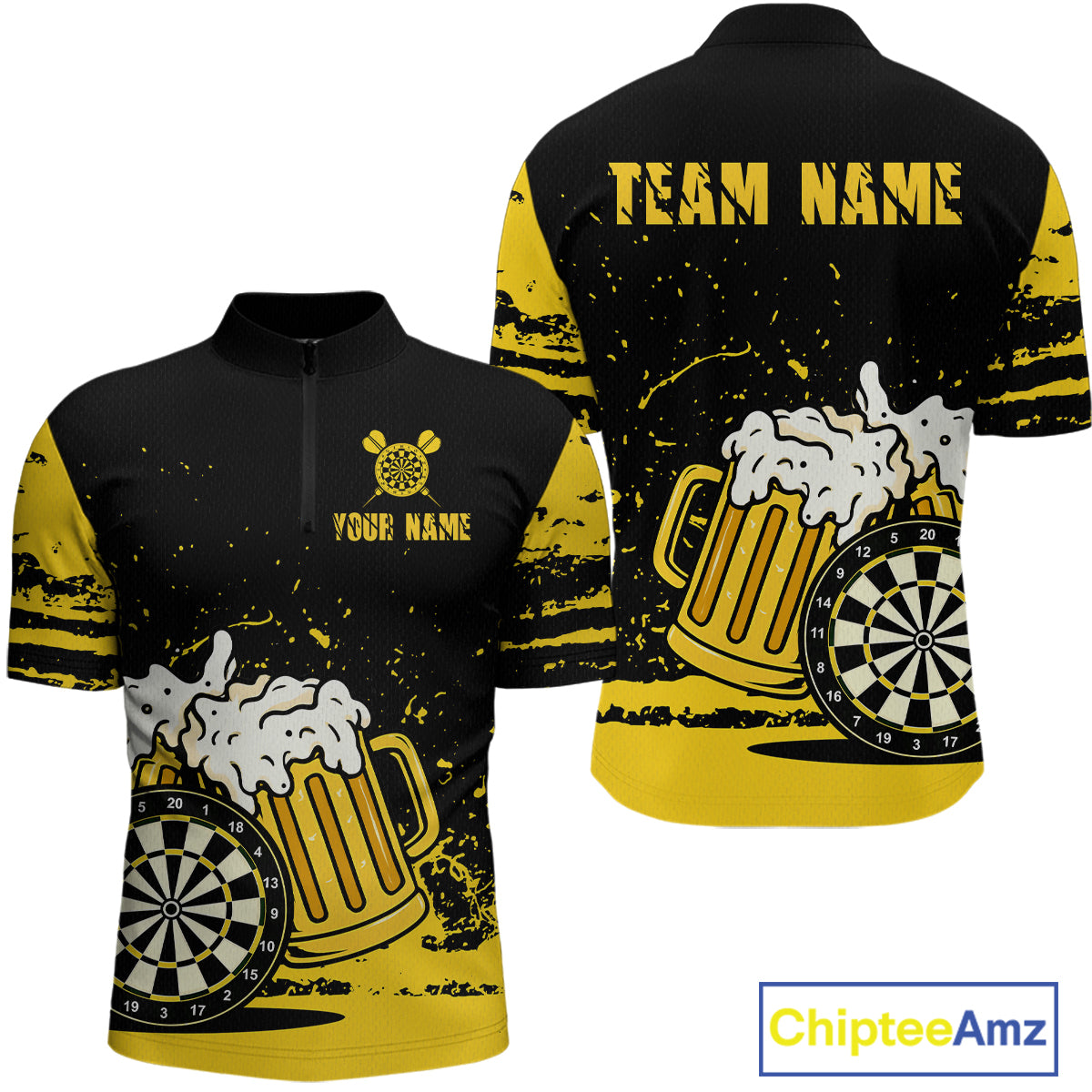 Custom Funny Beer Dart Shirts for Men Darts Team Jerseys Dart League Polo & 1/4 Zip NNT141