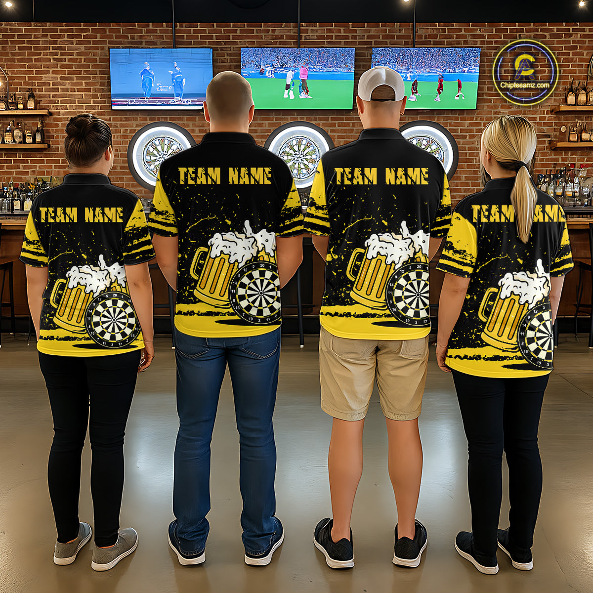 Custom Funny Beer Dart Shirts for Women Darts Team Jerseys Dart League Polo & 1/4 Zip NNT141