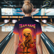 Load image into Gallery viewer, Custom Retro Dinosaur Bowling Jersey for Women Unisex Bowling Shirts for Team Polo &amp; 1/4 Zip HNT242