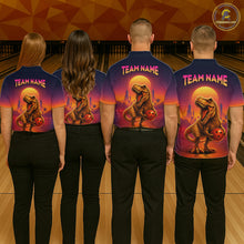 Load image into Gallery viewer, Custom Retro Dinosaur Bowling Jersey for Women Unisex Bowling Shirts for Team Polo &amp; 1/4 Zip HNT242