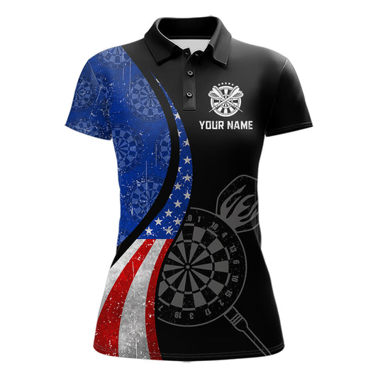 Custom US Flag Dart Shirt For Women, Patriotic Dart Jersey Dart Tournament Retro Darts Board NNT117