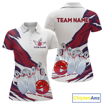 Custom Funny Angry Bowling Jersey for Women Bowling Team Shirts Bowling League Polo & 1/4 Zip HNT486