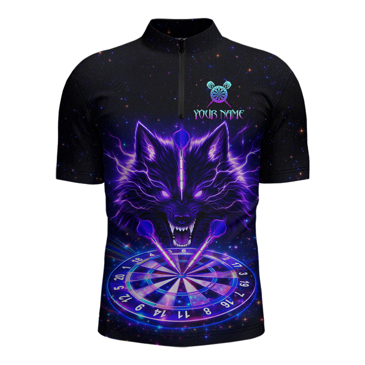 Custom Galaxy Thunder Wolf Darts Board Dart Shirts For Men Darts Team Jerseys Dart League NNT150
