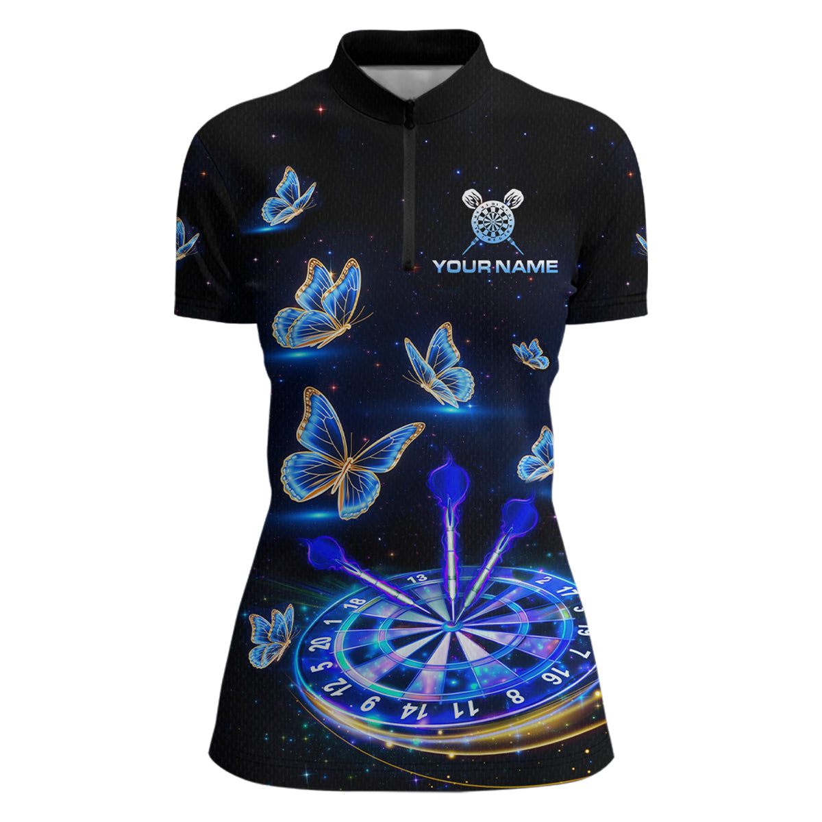 Custom Galaxy Butterflies Darts Board Dart Shirts For Women Darts Team Jerseys Dart League NNT151