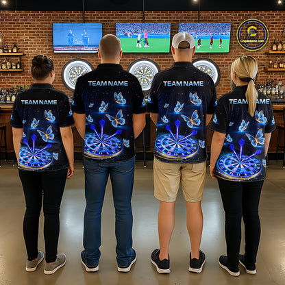 Custom Galaxy Butterflies Darts Board Dart Shirts For Women Darts Team Jerseys Dart League NNT151