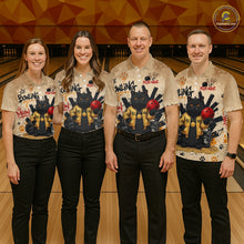 Load image into Gallery viewer, Custom Black Cat Bowling Jersey for Men Funny Cat Bowling League Bowling Team Shirts HN290