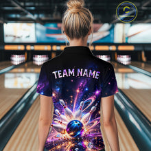 Load image into Gallery viewer, Galaxy Bowling Jersey for Women Bowling League Polo &amp; 1/4 Zip Custom Bowling Team Shirts HNT228