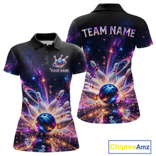 Load image into Gallery viewer, Galaxy Bowling Jersey for Women Bowling League Polo &amp; 1/4 Zip Custom Bowling Team Shirts HNT228