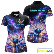 Load image into Gallery viewer, Custom Galaxy Bowling Jersey for Women Bowling Uniform Polo &amp; 1/4 Zip Bowling Team Shirts HNT227