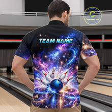 Load image into Gallery viewer, Custom Galaxy Bowling Jersey for Men Bowling Uniform Polo &amp; 1/4 Zip Bowling Team Shirts HNT227
