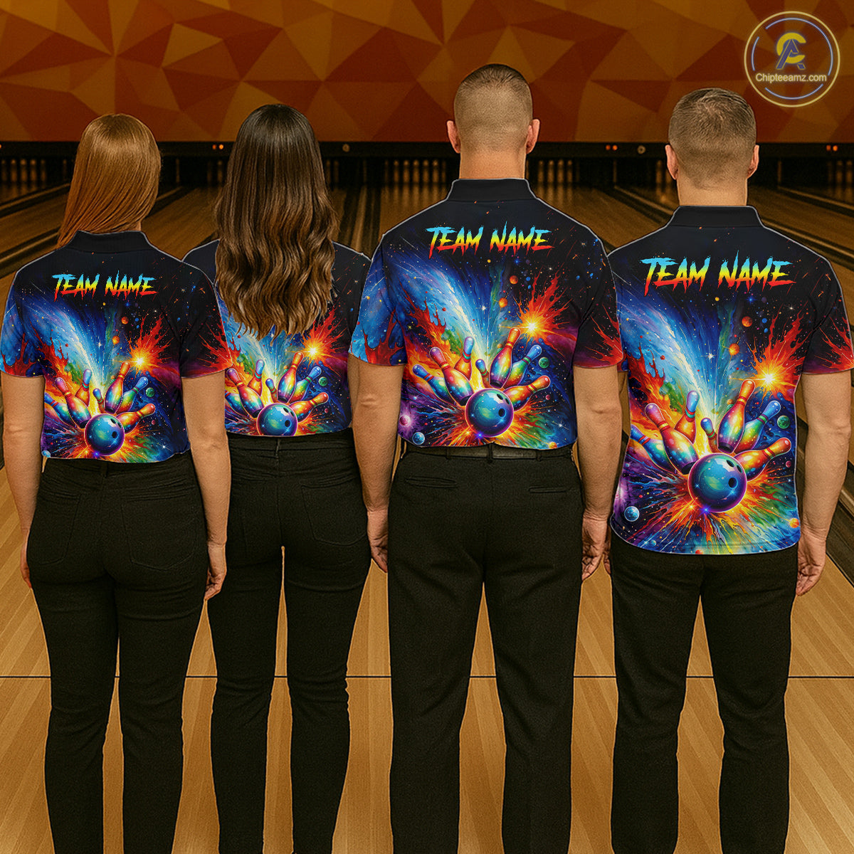 Custom Colorful Bowling Jersey for Women Bowling Uniform Polo & 1/4 Zip Bowling Team Shirts HNT226