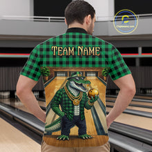Load image into Gallery viewer, Custom Green Alligator Bowling Jersey for Men Bowling Uniform Polo &amp; 1/4 Zip Bowling Team Shirts HNT230