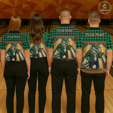Load image into Gallery viewer, Custom Green Alligator Bowling Jersey for Men Bowling Uniform Polo &amp; 1/4 Zip Bowling Team Shirts HNT230