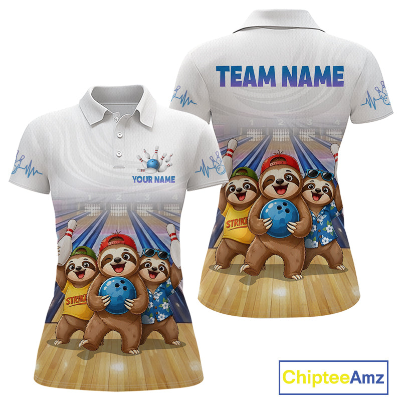 Custom Funny Sloth Bowling Shirt for Women Bowling Team Jersey Bowling League Bowling Cloth HNT299