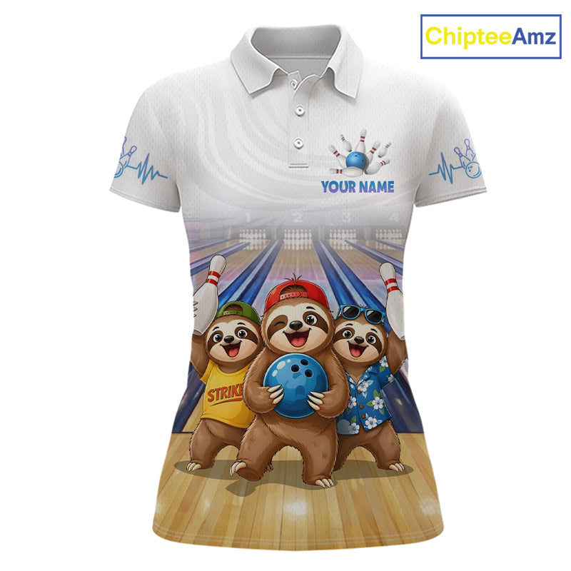 Custom Funny Sloth Bowling Shirt for Women Bowling Team Jersey Bowling League Bowling Cloth HNT299