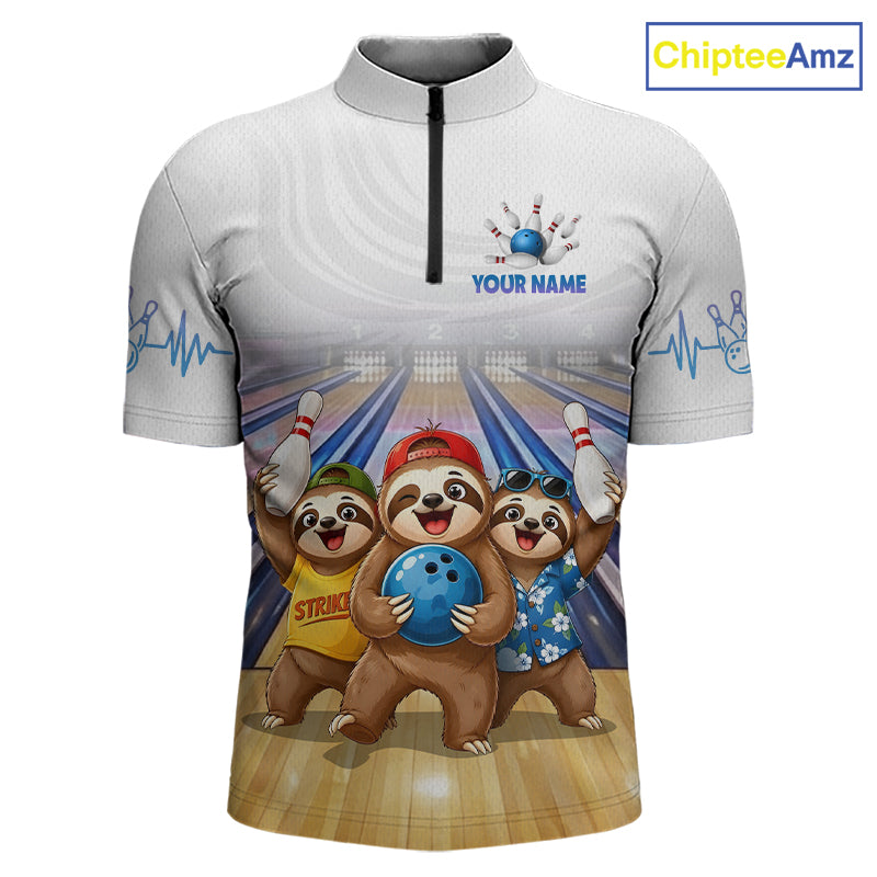 Custom Funny Sloth Bowling Shirt for Men Bowling Team Jersey Bowling League Bowling Cloth HNT299