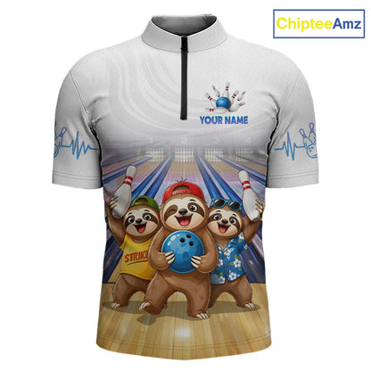 Custom Funny Sloth Bowling Shirt for Men Bowling Team Jersey Bowling League Bowling Cloth HNT299