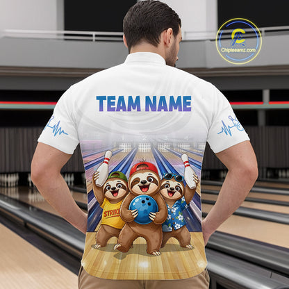 Custom Funny Sloth Bowling Shirt for Men Bowling Team Jersey Bowling League Bowling Cloth HNT299