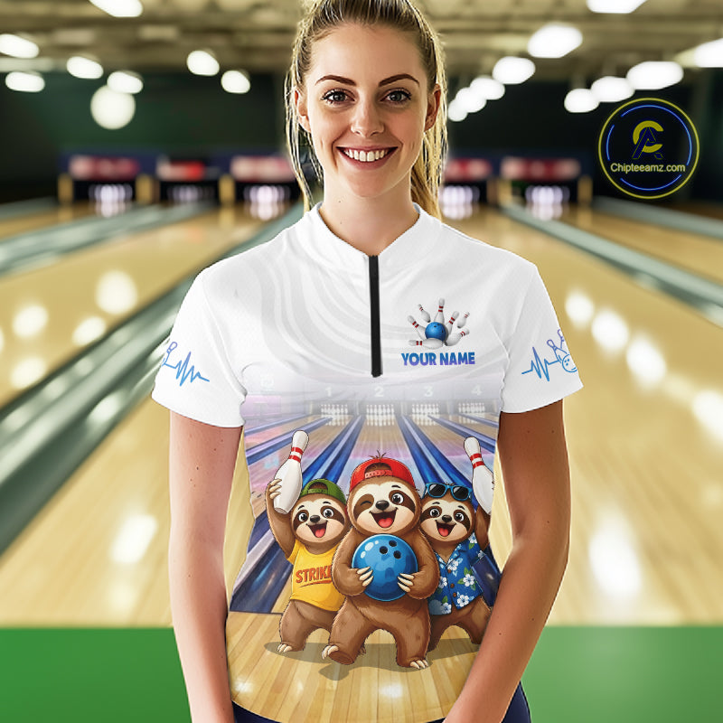 Custom Funny Sloth Bowling Shirt for Women Bowling Team Jersey Bowling League Bowling Cloth HNT299