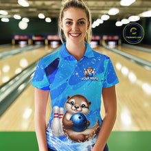 Load image into Gallery viewer, Custom Funny Otte Bowling Jersey for Women Bowling Team Shirts Bowling Gifts Polo &amp; 1/4 Zip HNT269