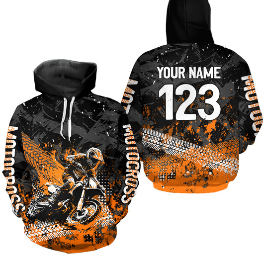 Custom Orange Motocross Jersey Hoodie Kid Men Women Youth Dirt Bike Motorcycle Hoodie HOT37
