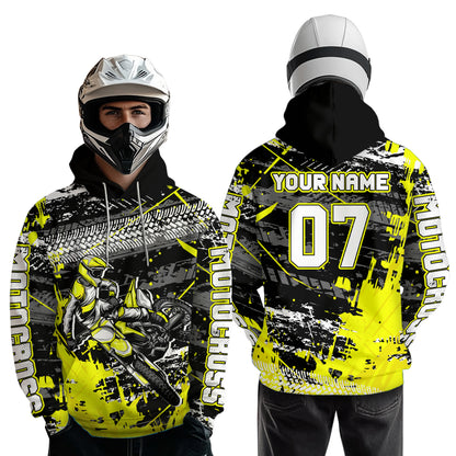 Custom Yellow Racing Motocross Hoodie for Kid Men Women Dirt Bike Motorcycle Hoodie HOT40
