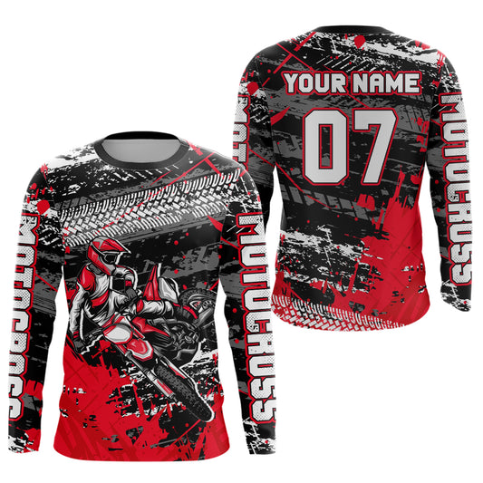 Red Motocross Jersey Racing for Kid Men Women Custom Dirt Bike Shirts UPF30+ DNT45