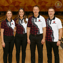 Load image into Gallery viewer, Custom Red Rose Flowers Bowling Jersey for Women Polo &amp; 1/4 Zip Bowling Team Shirts HNT212
