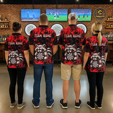Load image into Gallery viewer, Custom Red Raccoon Funny Dart Shirt Dart Team Jersey for Women Dartboard Polo &amp; 1/4 Zip Shirts NNT170