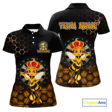 Load image into Gallery viewer, Custom Funny Queen Bee Dart Shirt Dart Team Jersey for Women Dartboard Polo &amp; 1/4 Zip Shirts NNT165
