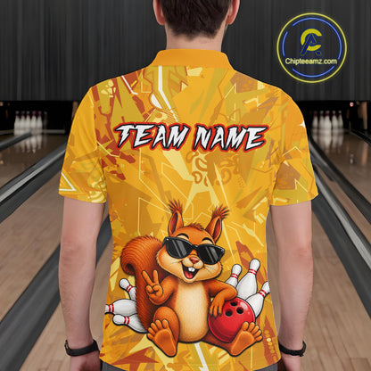 Funny Squirrel Custom Bowling Jersey for Men Bowling Team Shirts Bowling League HNT303