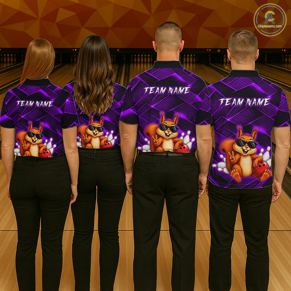 Purple Squirrel Funny Custom Bowling Jersey for Men Bowling Team Shirts Bowling League HNT304