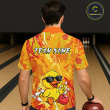 Load image into Gallery viewer, Custom Yellow Duck Hawaiian Bowling Jersey for Men Women Bowling Team Shirts Bowling League HNT236