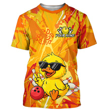 Load image into Gallery viewer, Custom Yellow Funny Duck Bowling Jersey for Men Women Bowling Uniform Bowling Team Shirts HNT236