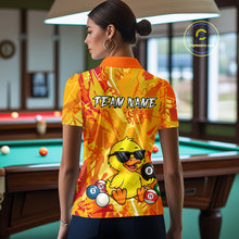 Load image into Gallery viewer, Custom Yellow Duck Funny 8 Ball Pool Shirts Billiard Shirt for Women Billiard Team Jersey League NNT174