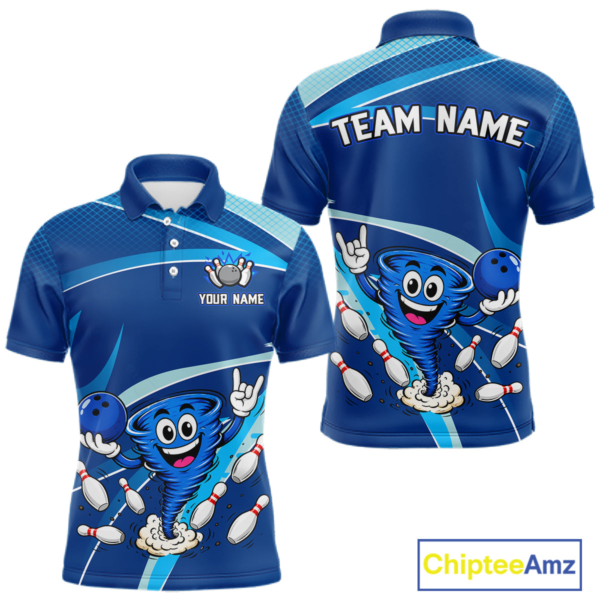 Custom Funny Tornado Bowling Jersey for Men Bowling Team Shirts Bowling League Polo & 1/4 Zip HNT488