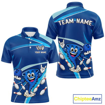 Custom Funny Tornado Bowling Jersey for Men Bowling Team Shirts Bowling League Polo & 1/4 Zip HNT488