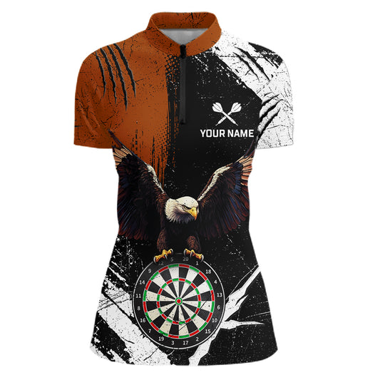 Custom Orange Eagle Dart Shirt for Women Dartboard Shirt Dart Jerseys Gift for Team Polo &1/4 Zip NNT110