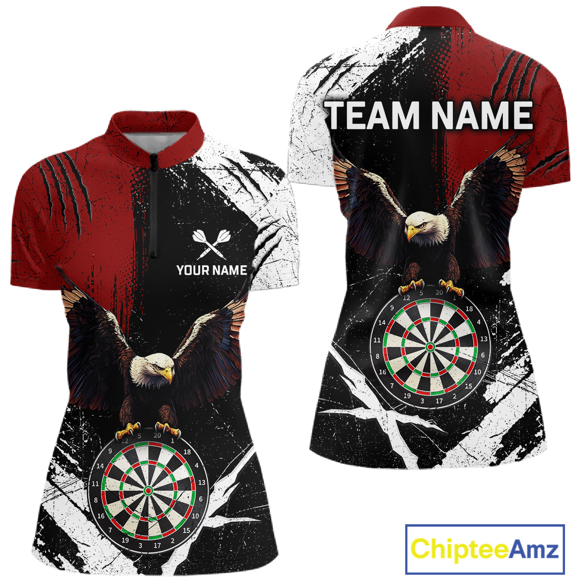 Custom Red Eagle Dart Shirt for Women Dartboard Shirt Dart Jerseys Gift for Team Polo &1/4 Zip NNT110