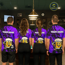 Load image into Gallery viewer, Custom Funny Purple Beer 8 Ball Pool Billiard Shirt for Men Polo &amp; 1/4 Zip, Billiard Team Jerseys NNT147