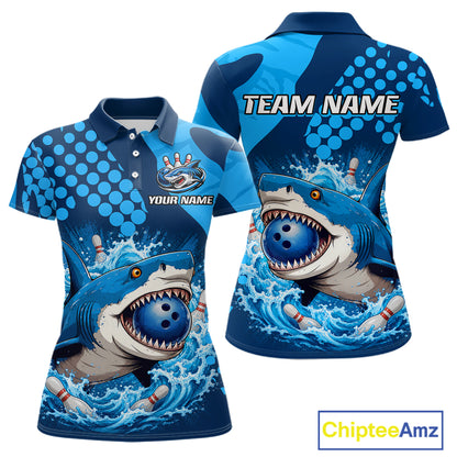 Shirt with shark design and customizable text on a white background