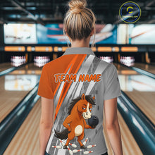 Load image into Gallery viewer, Custom Funny Horse Bowling Jersey for Women Bowling Team Shirts Bowling League Polo &amp; 1/4 Zip HNT181