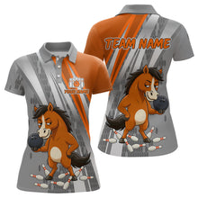 Load image into Gallery viewer, Custom Funny Horse Bowling Jersey for Women Bowling Team Shirts Bowling League Polo &amp; 1/4 Zip HNT181