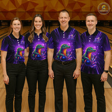 Load image into Gallery viewer, Custom Funny Crocodile Neon Bowling Shirt Alligator Bowling Jersey for Men Polo &amp; 1/4 Zip HNT208