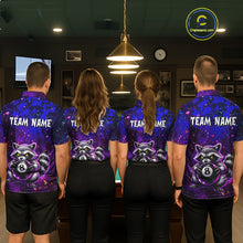 Load image into Gallery viewer, Personalized Funny Raccoon 8 Ball Pool Men Billiard Polo &amp; 1/4 Zip, Billiard Shirt, Billiard Team Jerseys NNT145