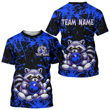 Load image into Gallery viewer, Custom Blue Raccoon Bowling Jersey for Men Women Bowling Uniform Bowling Team Shirts HNT224