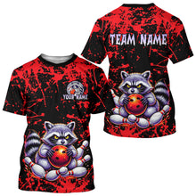 Load image into Gallery viewer, Custom Red Raccoon Bowling Jersey for Men Women Bowling Uniform Bowling Team Shirts HNT224