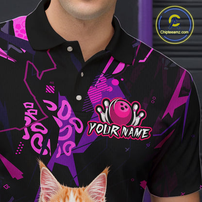 Custom Funny Maine Coon Cat Bowling Jersey for Men Bowling League Bowling Team Shirts HN292