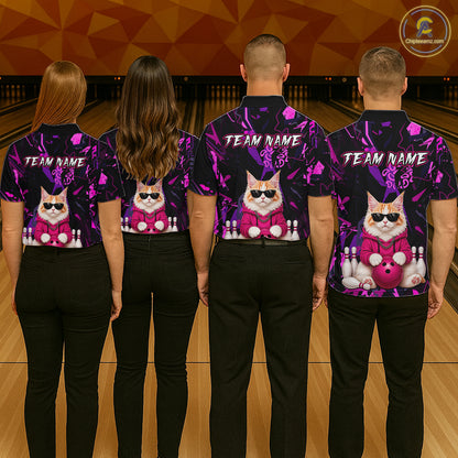 Custom Funny Maine Coon Cat Bowling Jersey for Women Bowling League Bowling Team Shirts HN292