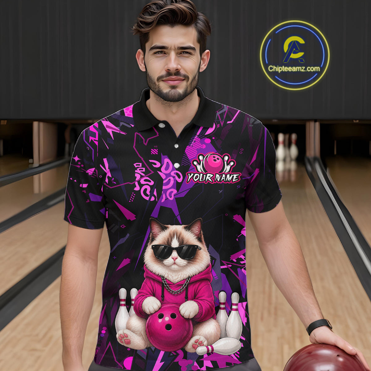 Custom Funny Ragdoll Cat Bowling Jersey for Men Bowling League Bowling Team Shirts HN288